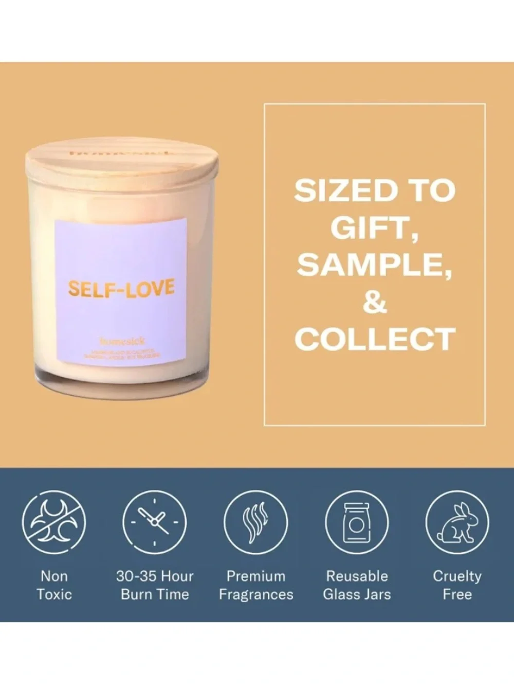Homesick Scented Candles For Home in Self-Love 7.5 oz Natural Soy Wax Blend